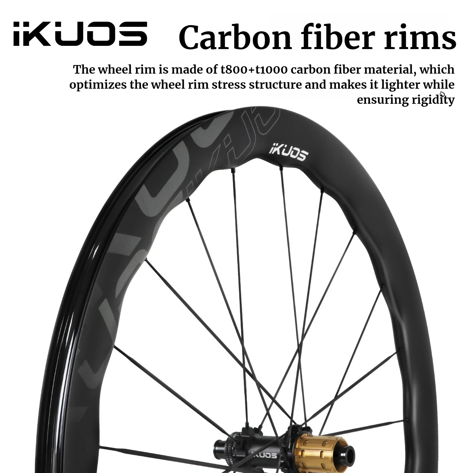 IKUOS 700c carbon wheels Road bike 50MM HG XDR Road Bike Wheelset Ceramic Bearings ratchet 60t Center Lock Road Racing Wheelset