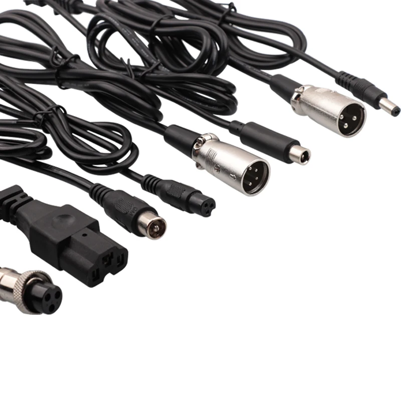 DC 5,5*2,1 MM/DC 8MM/3P GX16/3 pines XLR/RCA/IEC conector para bicicleta eléctrica scooter equilibrio accesorios de cargador de vehículo