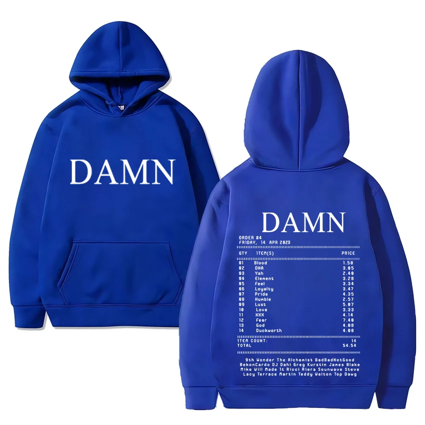 Rapper Kendrick Lamar Damn Printed Hoodies Men Women Fashion Casual Fleece Long sleeve Hip Hop Sweatshirts Unisex Graphics Tops