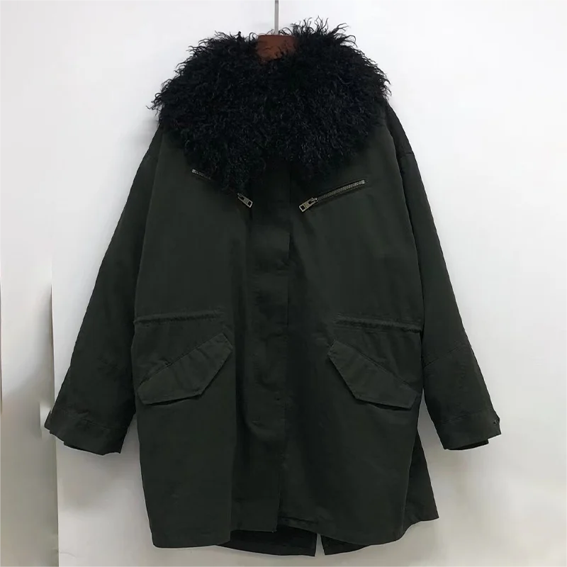 Zadig Women Casual Jacket Army Green Hooded Jackets Top Female Cotton Long Sleeve Zipper Back Embroidery Jacket Winter Suit Co