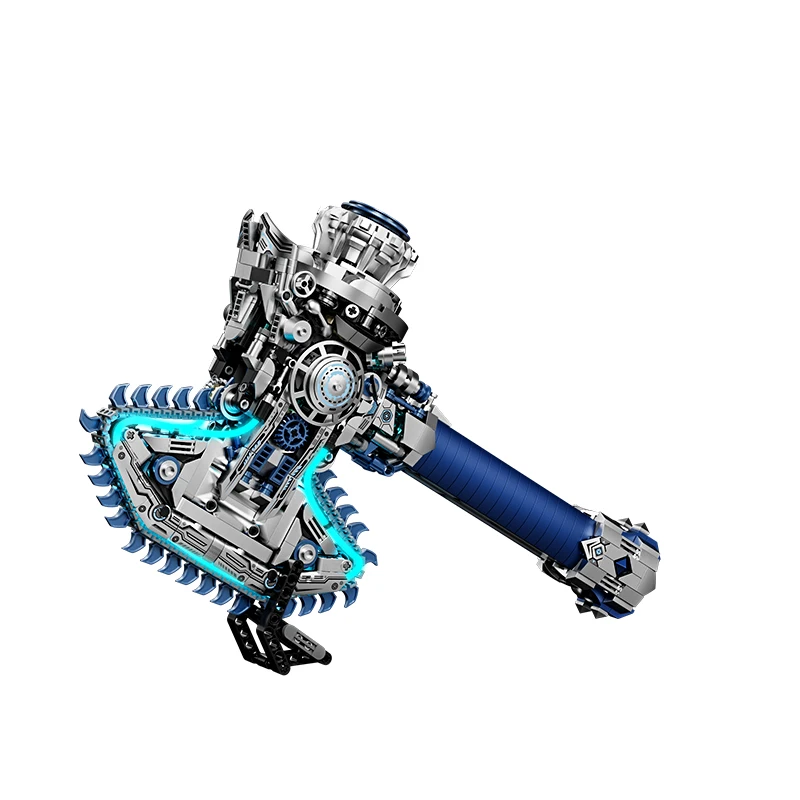 1282PCS Ice Core Battle Axe Lighted Building Blocks Set, Creative Toys Ornament, Educational Model Building Toys, Birthday Gift