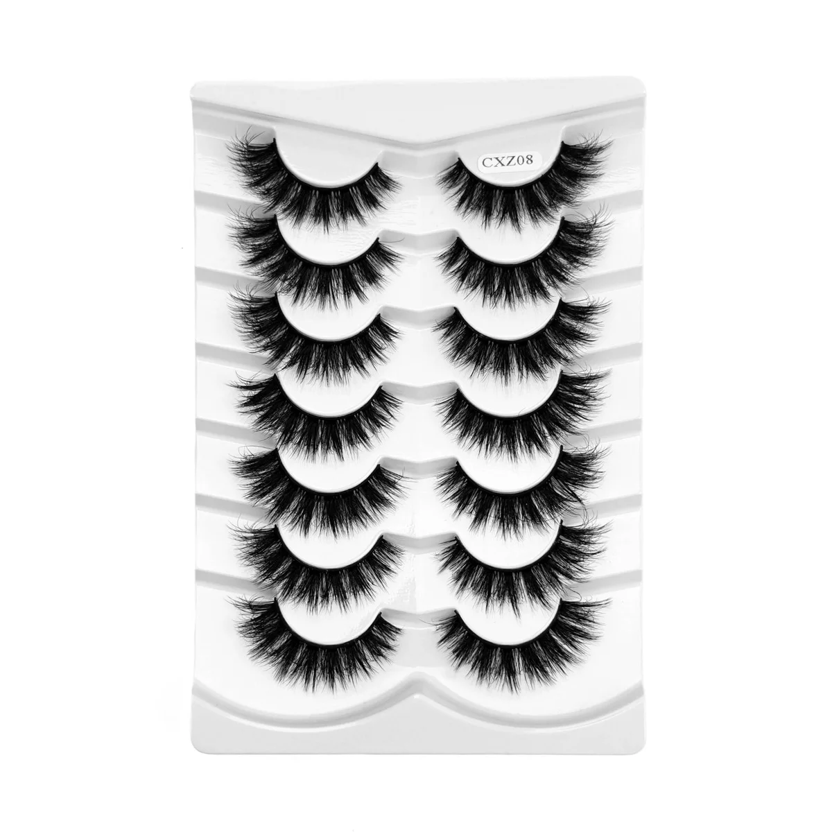 HBZGTLAD 3D natürliche Katzenaugen-Wimpern, flauschig, weich, gekreuzt, 7 Paar Comic-Wimpern, Wispy natürliche Wimpernverlängerungswimpern