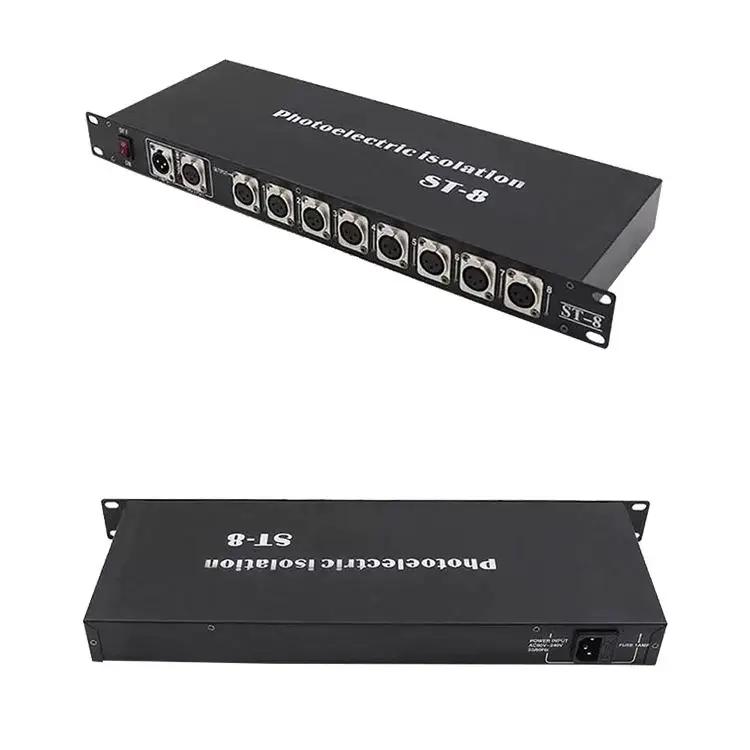 DMX Signal Amplifier 8 Way Distributor Dmx 8 Output Ports Controller Dimmer Signal Optical Isolation Splitter