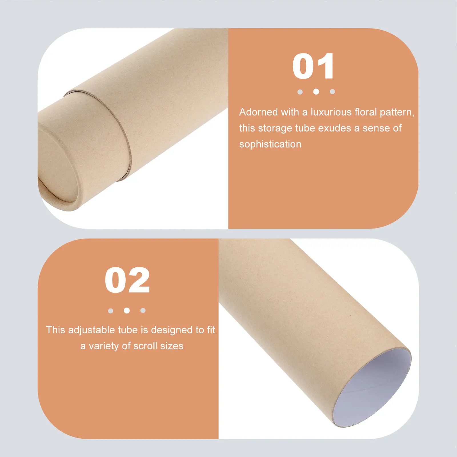 

Extendable Kraft Paper Scroll Storage Tube, 35-62cm Telescopic Cylinder for Calligraphy, Painting & Artwork Protection