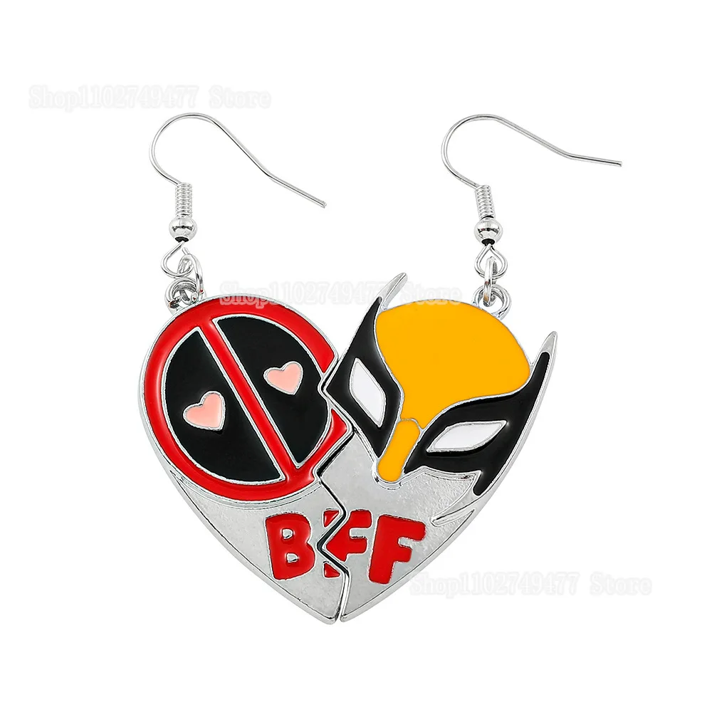 Boucles d'oreilles pendantes Deadpool et Wolverine pour femmes, boucles d'oreilles en alliage, accessoires pendentif, sourire, héros, escales, mode, bijoux cadeaux, 3