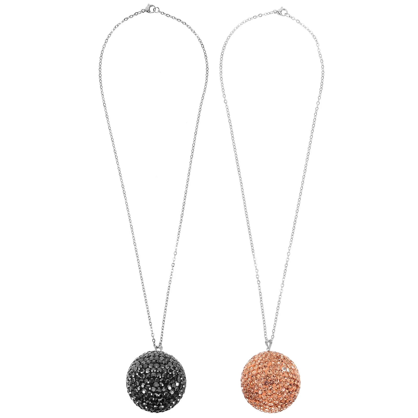 

2Pcs Crystal Ball Hanging Car Decor Rhinestone Bling Ball Car Mirror Hanger Luxury Interior Decoration Pendant for Rearview
