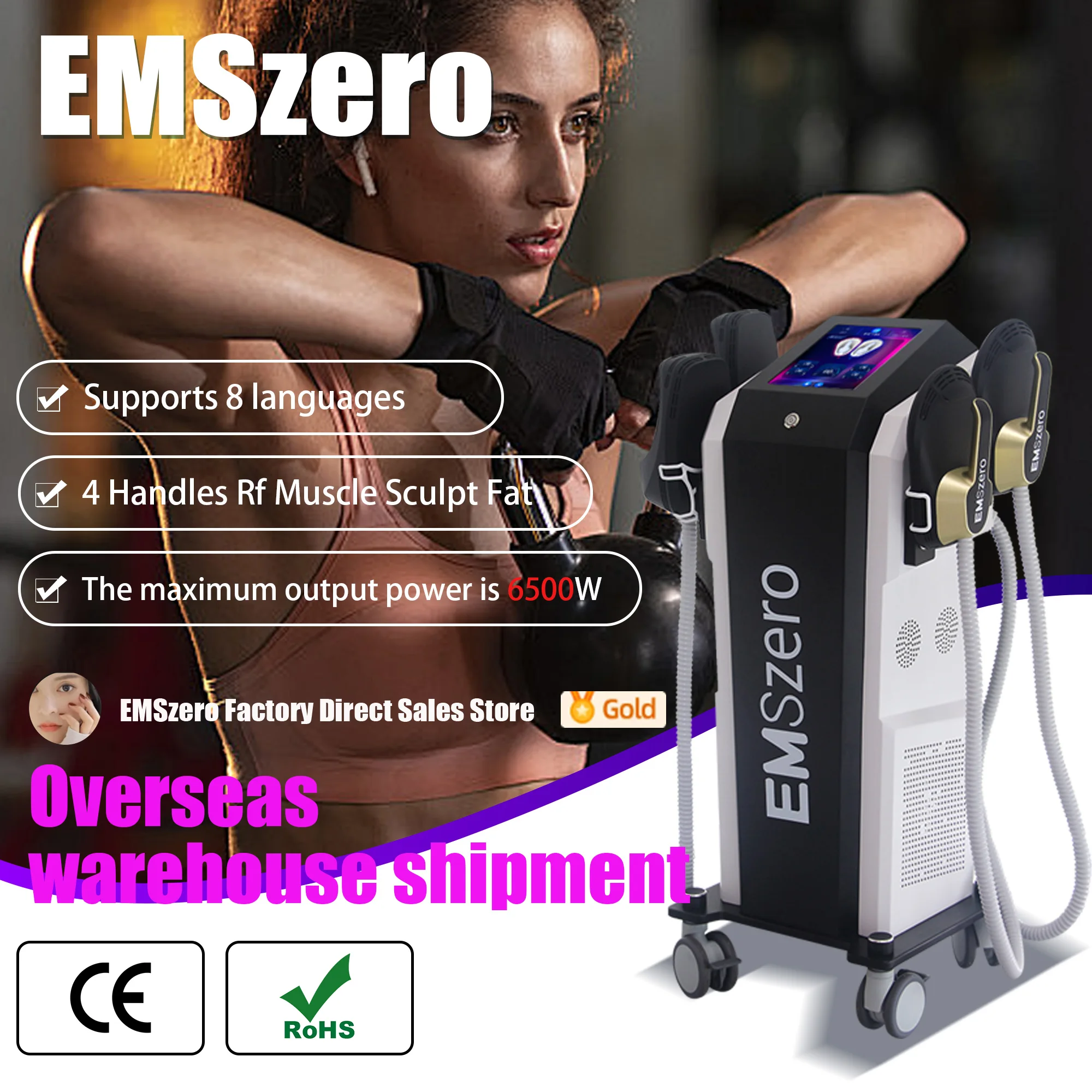 Professional 5 Handle EMS RF Machine 6500w 2025 EMS Hiemt Body Sculpt Neo Muscle Stimulation Pro Ultra Sculpting Device