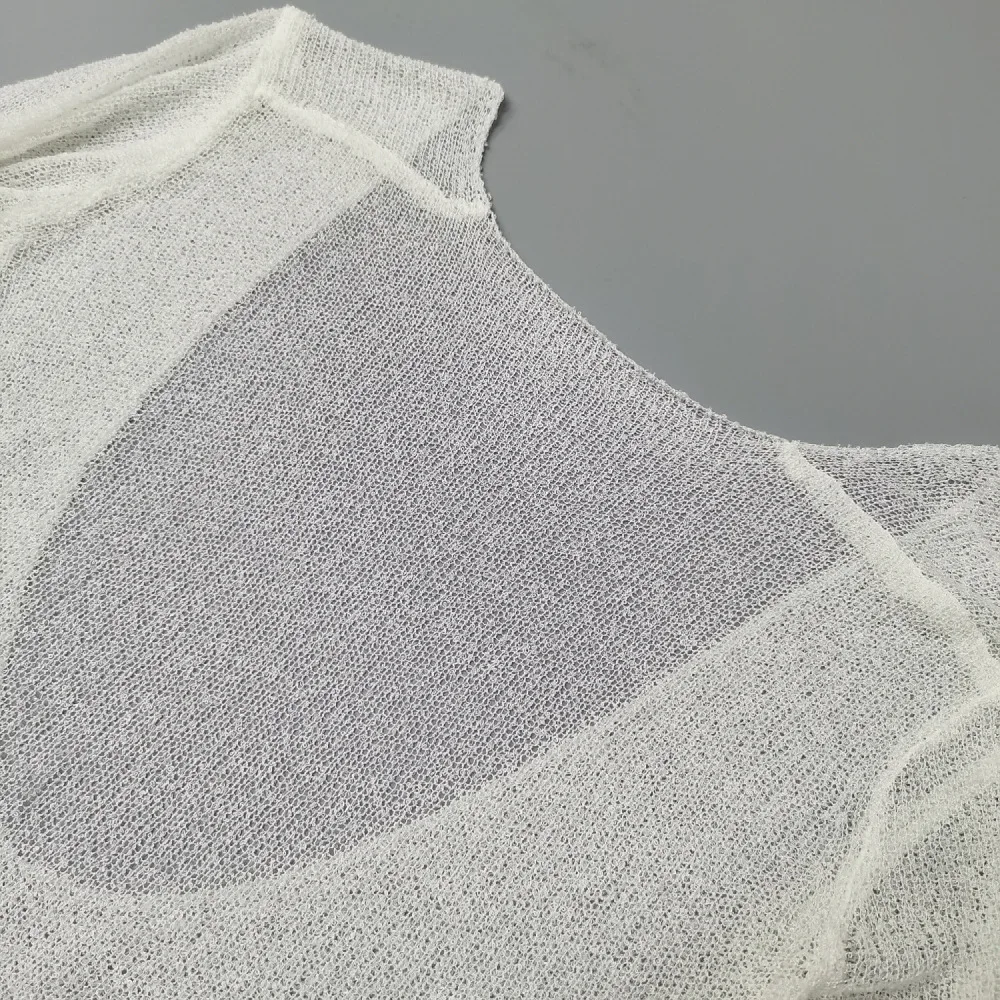 JHJN ถักเซ็กซี่แขนยาวกระโปรงชายหาด SMOCK Hollow OUT Stringy Selvedge วันหยุดชุดเด็กมุมมองชุด