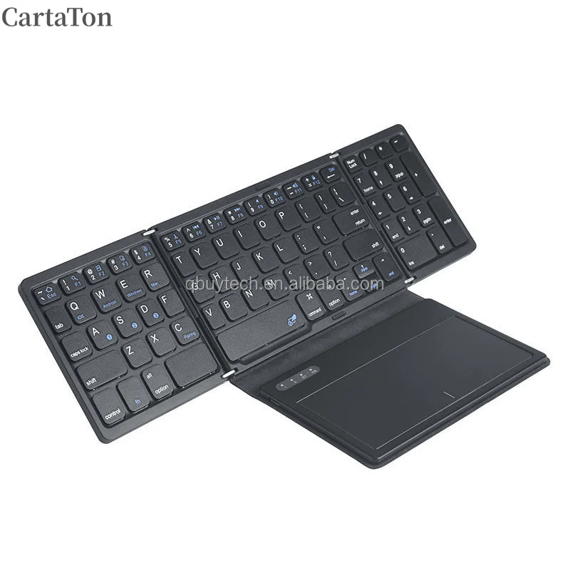 Z Hot Sale Portable BT Wireless Keyboard with Touch Pad Ultrathin 0.61 cm for System Common B055 Mini Foldable Keyboard