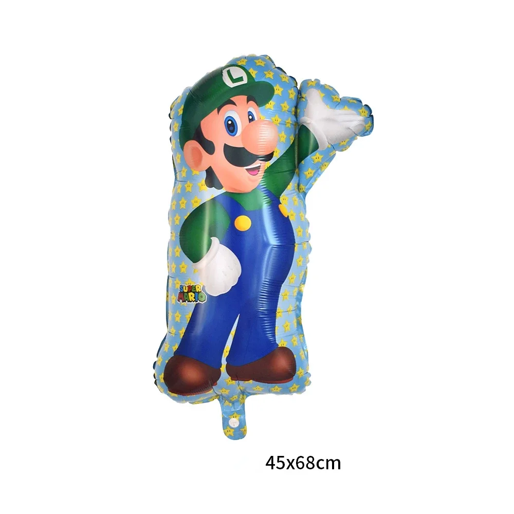 1pcs Sale Super Mario Bros Foil Balloons Anime Figure Mario Luigi Cartoon Kids Boys Birthday Party Halloween Decoration Supplies