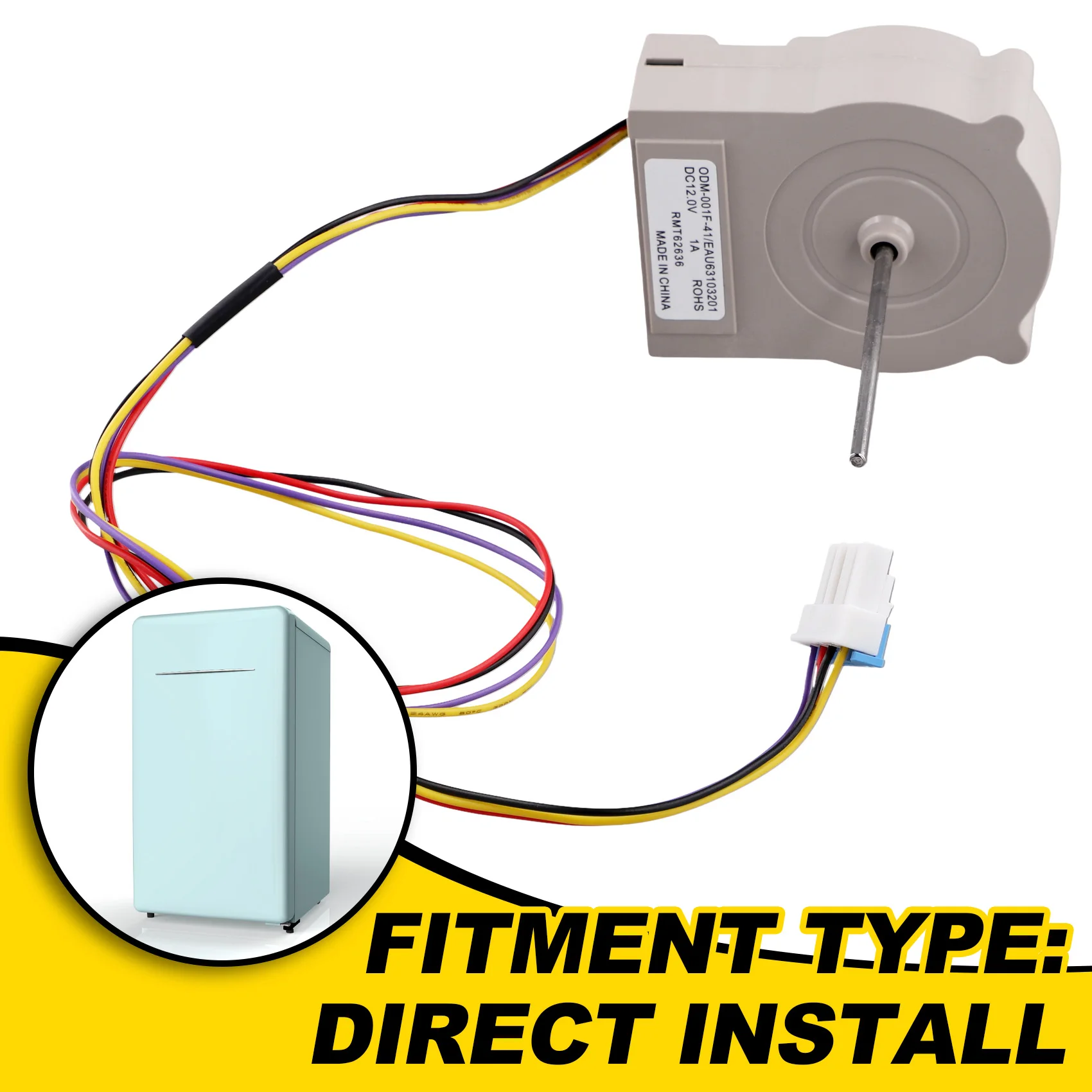 EAU 63103201   Motore della ventola dell'evaporatore del frigorifero per LG Kenmore Parte di ricambio per la riparazione del motore della ventola del frigorifero mini frigorifero-LITE