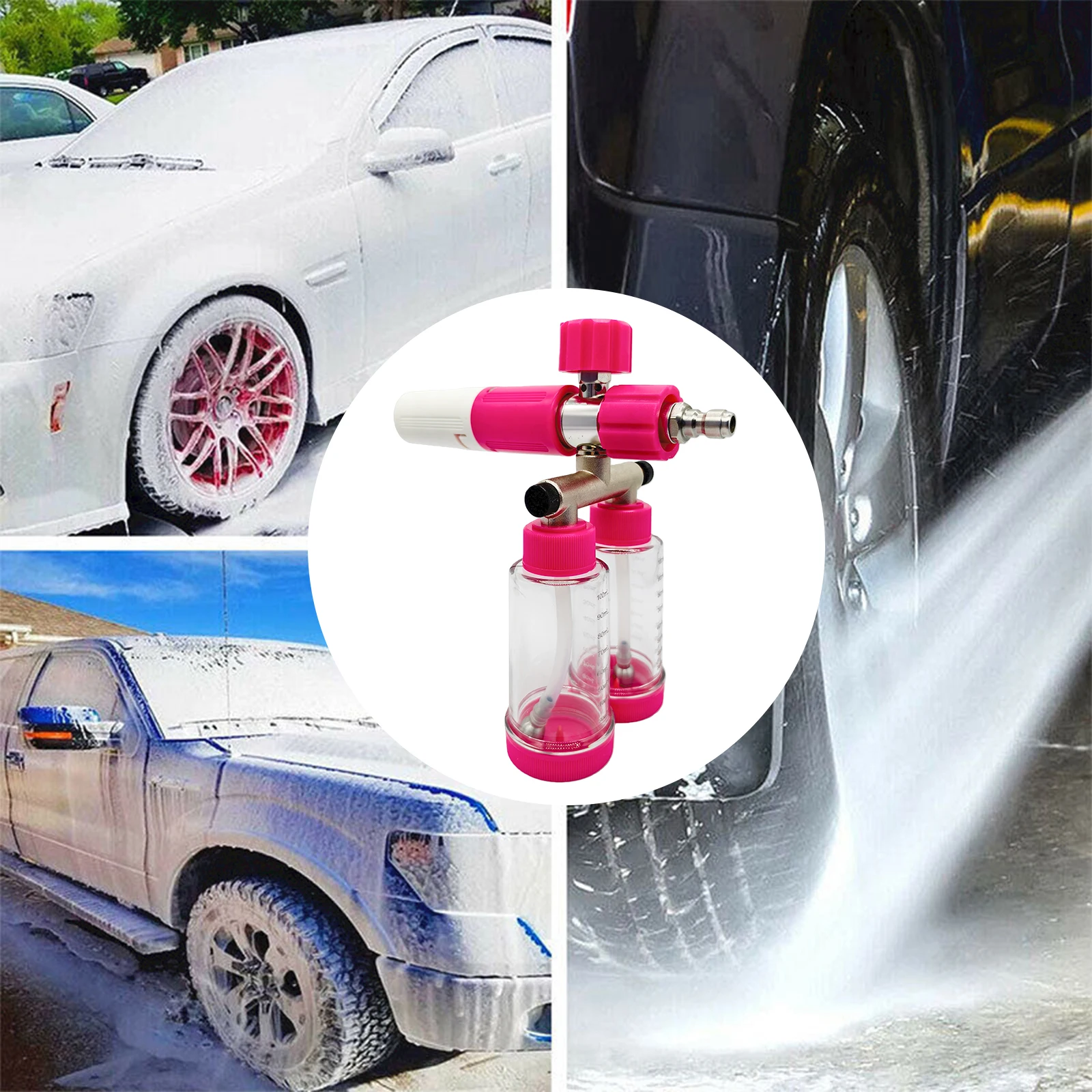 100ML Dual-Kettle Car Wash Foam Sprayer Detachable Portable Auto Wash Machine Auto Washing Snow Foam Lance Home Cleaning Tool - Image 5