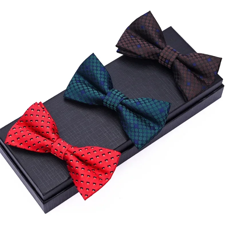 

New small square polka dot bow tie men's business fashion silk bow tie bow tie business office man