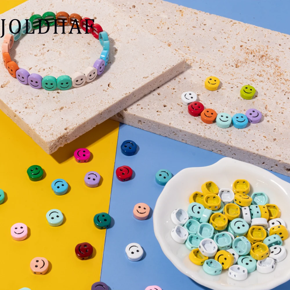 25pcs/lot Enamel Loose Beads For Jewelry Making Colorful Beads For Bohemain Elastic Bracelets Making Diy Happy Beads