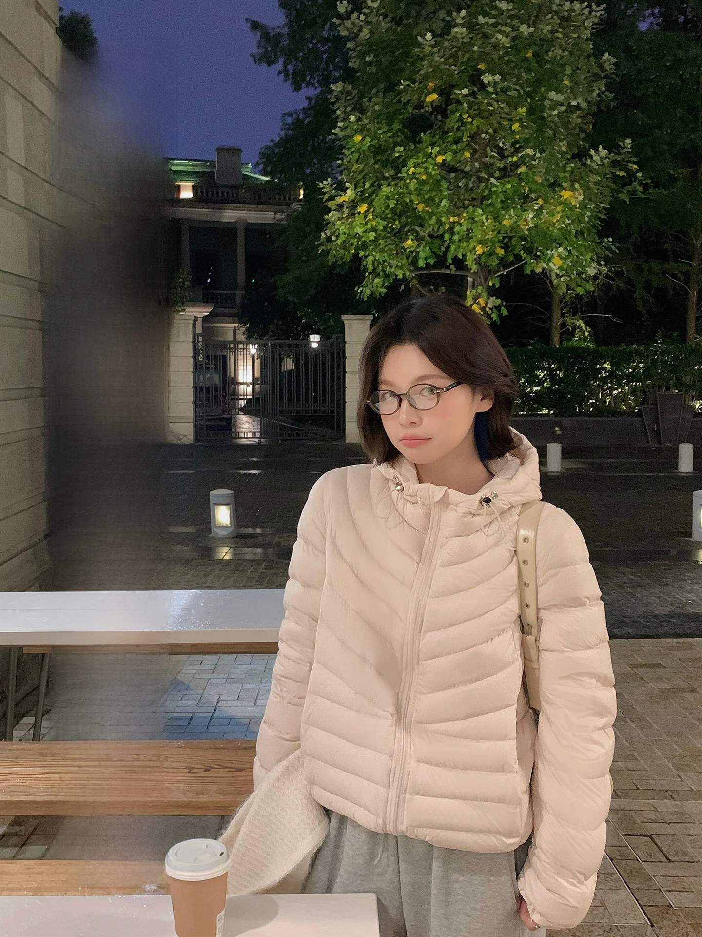 

OOOINKK Lightweight Soft Foamy Frame down Jaet 90% White Du Feather Hooded ort Coat Warm Thiened Long Sve Zipper