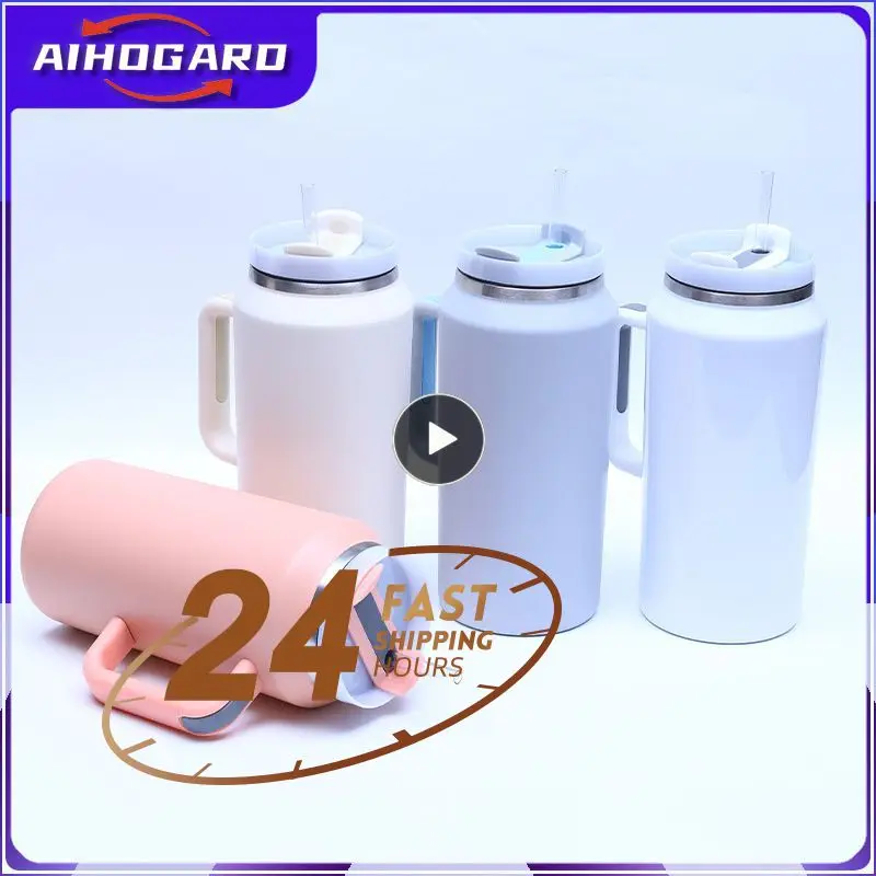 Thermos Cup Fashionable Sealed Insulation High Capacity Keep Drinks Hot Or Cold Leak-proof And Slip-proof Office Use Solid