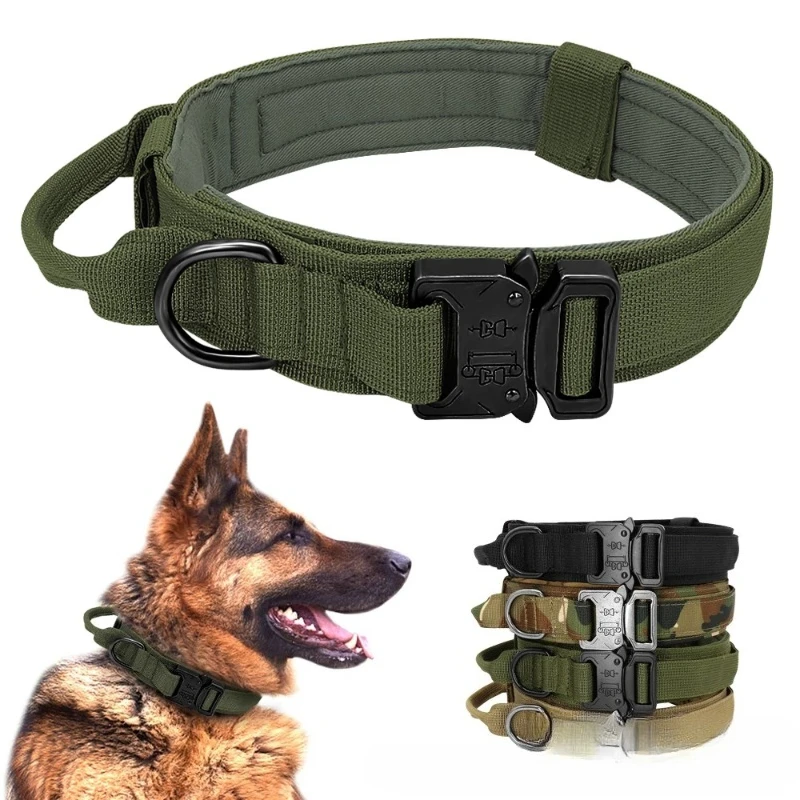 Pet Dog Tactical Collar Neck Strap Collar For Medium And Large Dogs, Training Dog Nylon Leash Collar Handle Dog Neck Strap view 2