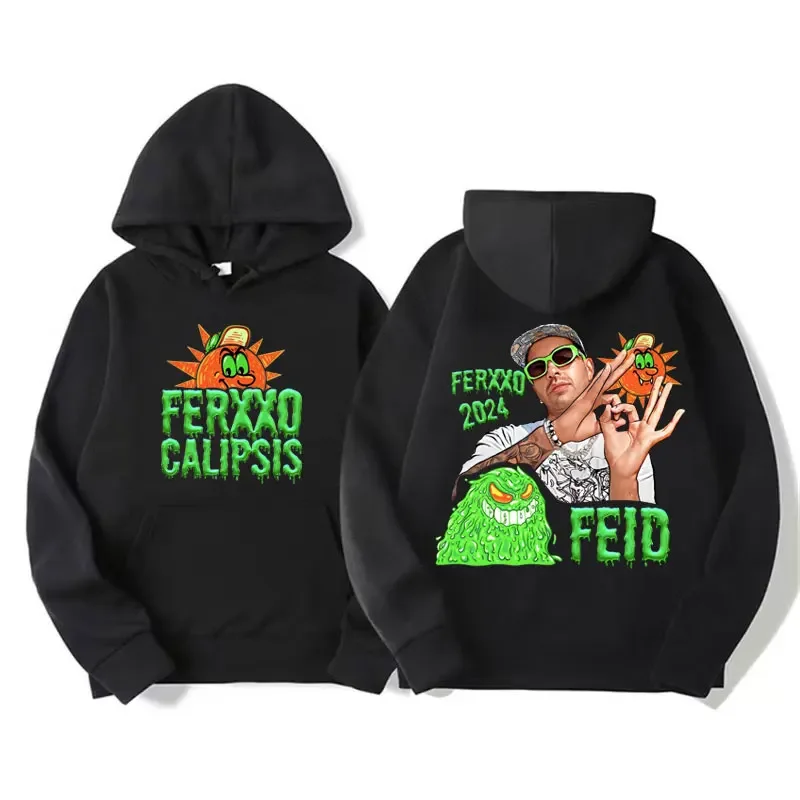 Rapper Feid Ferxxocalipsis Album Tour 2024 New Hoodie Men Women Clothing Harajuku Gothic Hoodies Vintage Long Sleeve Sweatshirts