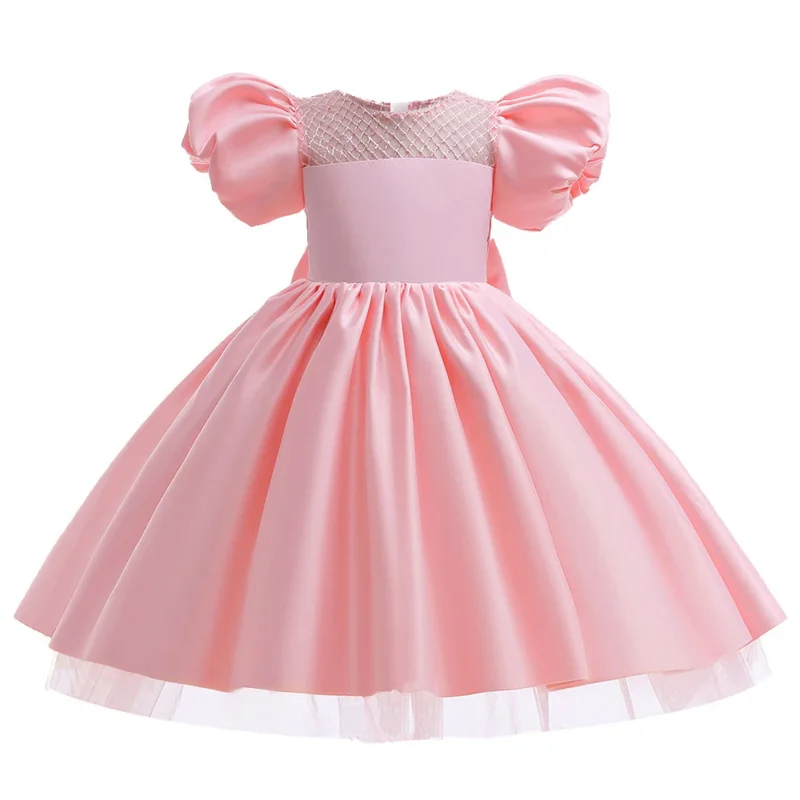 Kids Christmas party dress for girls Children costume puff sleeve birthday wedding prom gown girl formal bridesmaid dresses