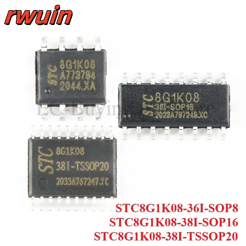 STC STC8G1K08-36I-SOP8 STC8G1K08-38I-SOP16 STC8G1K08-38I-TSSOP20 Single-Chip 1T 8051 Enhanced Microcontroller MCU IC Controller