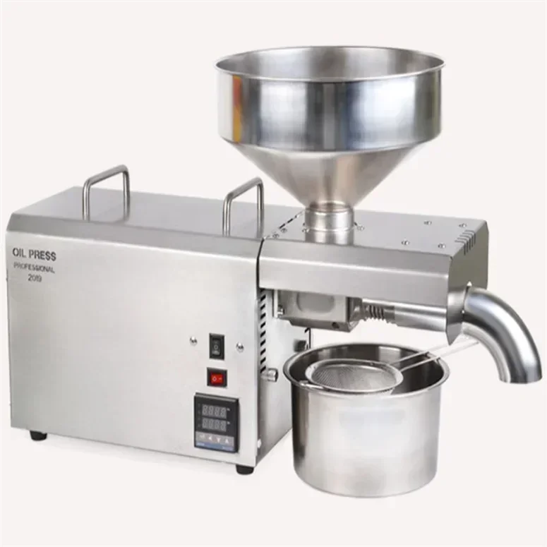 Whole machine stainless steel household tiger nut oil press machine / grape seed oil extraction machine