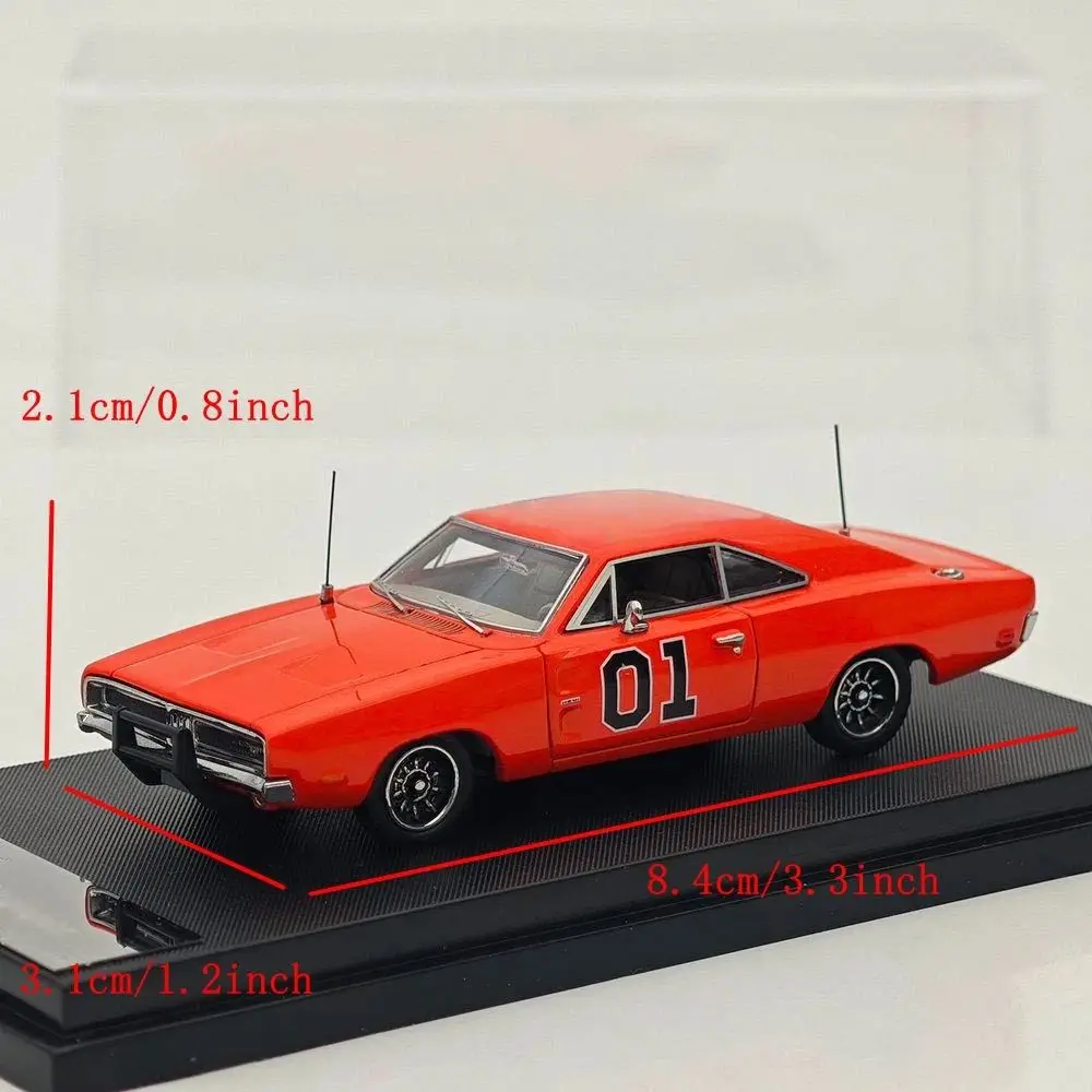 Mini Forge 1:64 para Charger General Lee R/T 1969, Modelo de Carro em Miniatura, Coleção Limitada, Modelos de Veículos de Brinquedo