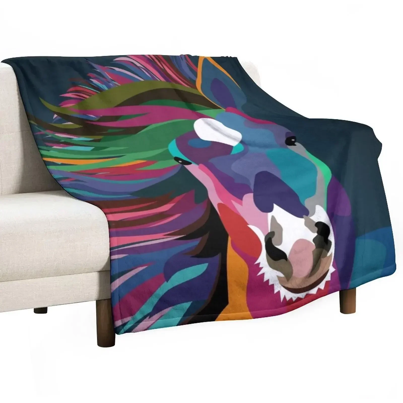 

horse running Throw Blanket Giant Sofa Moving Single Blankets