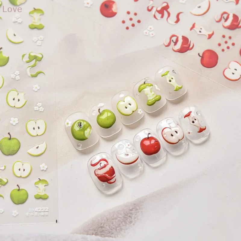 لامعة جذابة الفاكهة الأساسية لطيف الفواكه Bowknot التعادل ستار الذاتي لاصق مسمار الفن ملصقات الساحرة حجر الراين مانيكير صائق DIY بها بنفسك #4