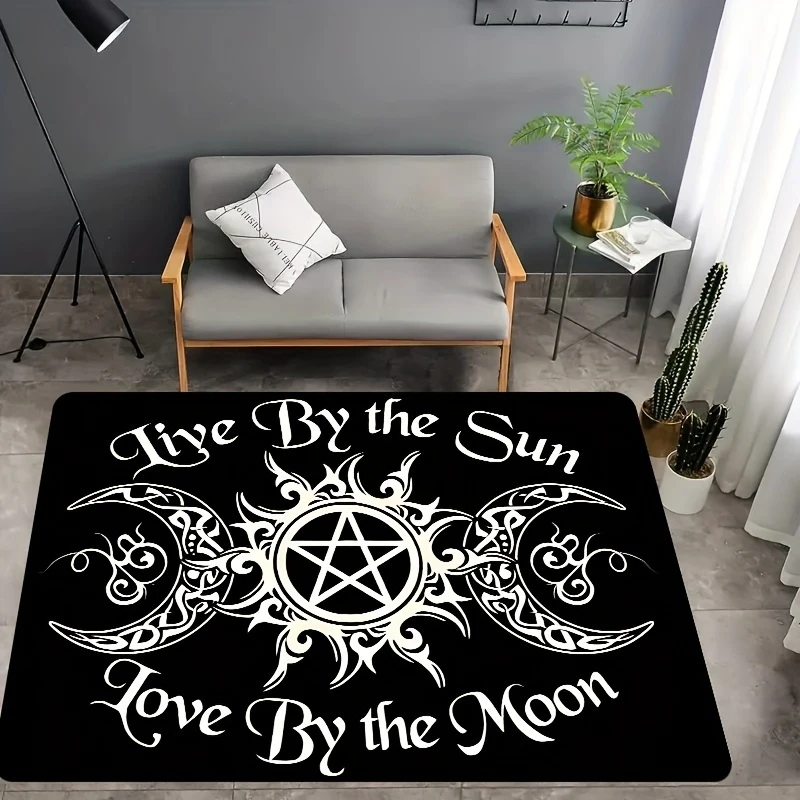 VIKAMA Five Points Zodiac Totum Living Room Carpet Non Slip Easy Clean Sofa Floor Mat Bedroom Bed Side Carpet Home Decoration