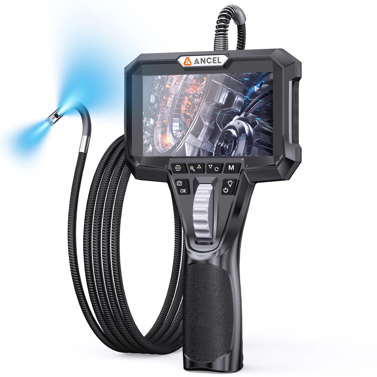 ANCEL AN302 Tweeweg scharnierende Borescope IP67 6,5 MM Dual Lens Endoscoop Inspectiecamera 7 LED-verlichting Auto-inspectiegereedschap - afbeelding 2