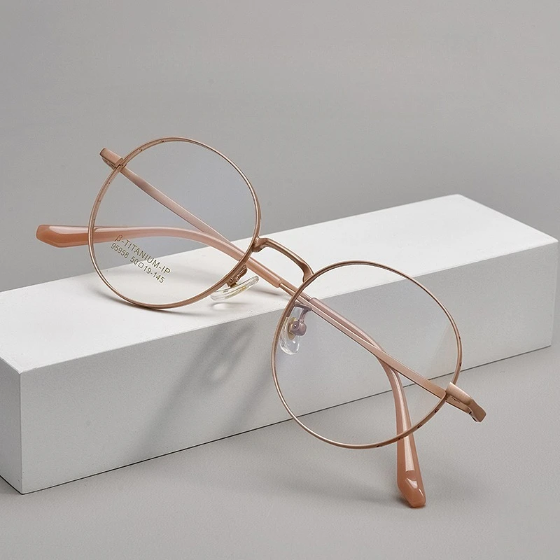 

Exquisite Design Round Alloy glasses frame men women optical Myopia Presbyopia prescription Lenses attachment Retro eyewear