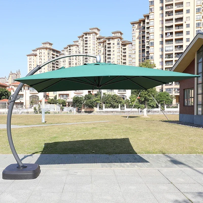 Outdoor Patio Garden Set Luxury Curve Cantilever Umbrella Square Shade Durable High Performance Fabric Umbrella