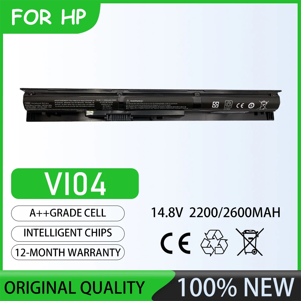 Batería Nueva para Portátil VI04 de 14.8V y 2600mAh para HP Envy Serie 14, HP Envy 14-v000 - v099, HP Envy 14-u000 - u099