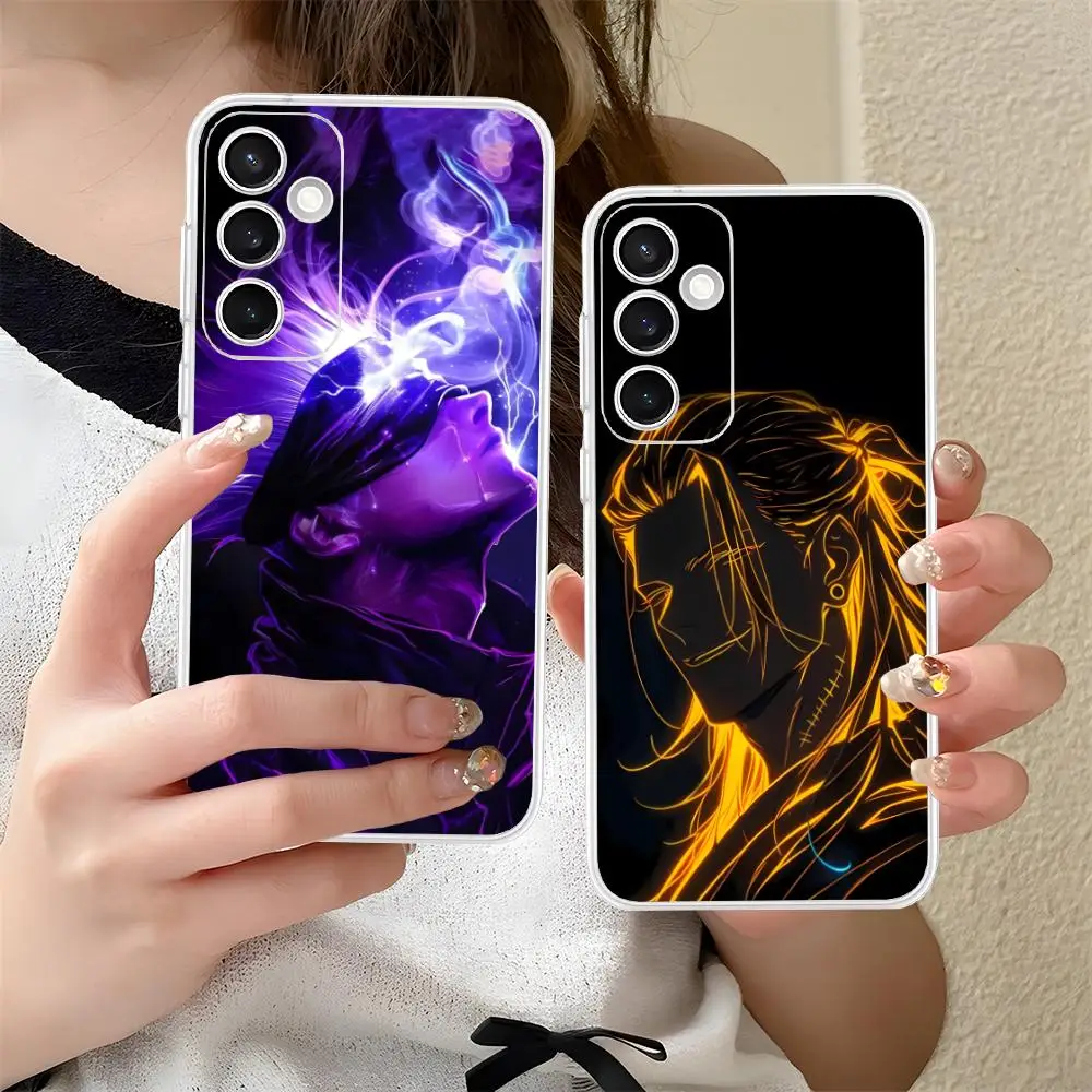 

Неоновый чехол для мобильного телефона Jujutsu Kaisen для Samsung Galaxy S25 S24 S23 S22 S21Plus FE, ультра прозрачный цветной чехол для смартфона, роскошный