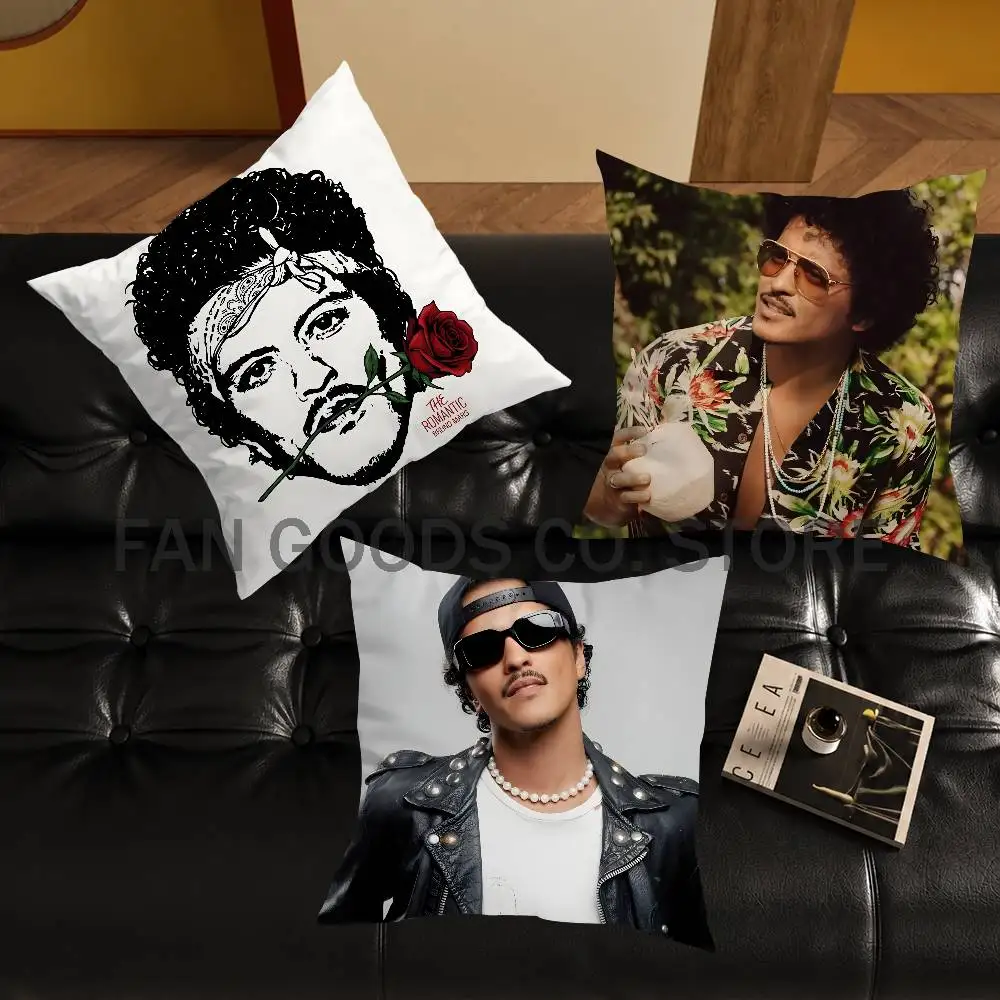 

Singer B-Bruno Mars Pillow Case For Sofa Decor Car Office Room Printing Cushion Cover Decorations and Protector