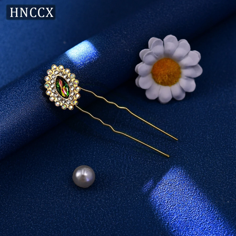 

HNCCX Diy Handmade Jewelry Accessories Hair Pins Gold Color Bride U-Shape Clips Wedding Hair Forks Tiara Hair Ornaments CP770