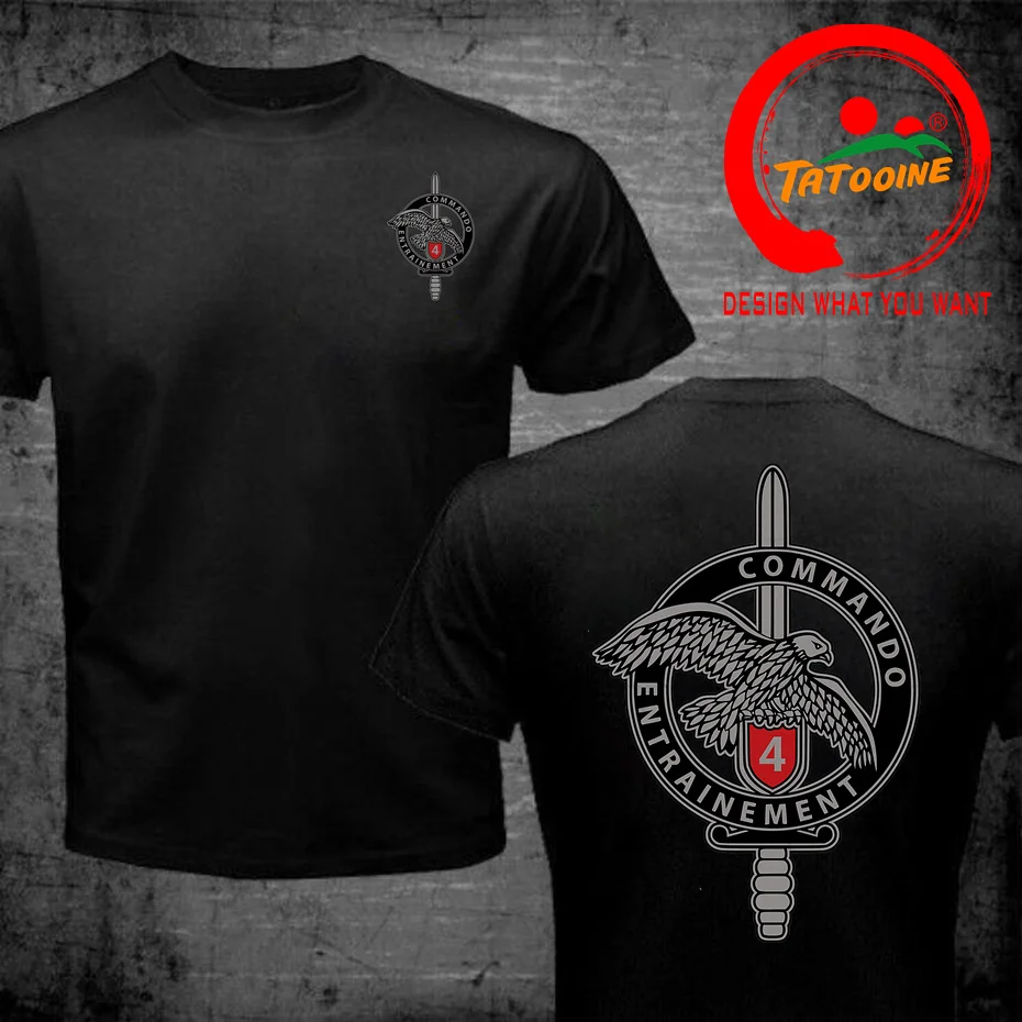 French Commando Training Badge 4 Essential T Shirt Fashion Casusal T-Shirt Streetwear Hip Hop Tee Shirt Camisetas Leisure TShirt