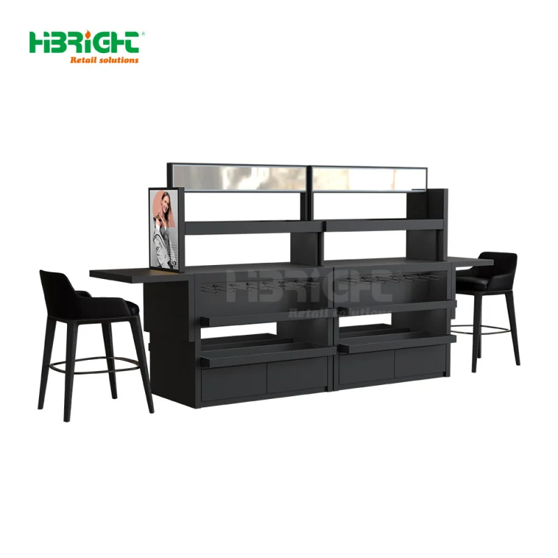 custom.Custom MDF Glass Beauty Products Display Rack Multi-Color Layers with LED Light Supermarkets