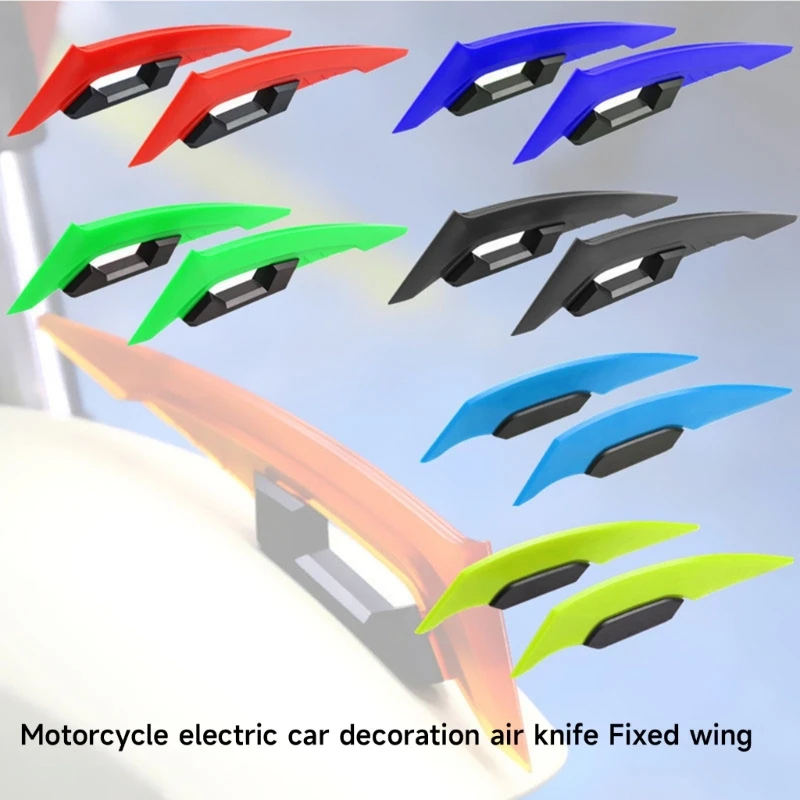 1 Pair Motorcycle Winglet Universal Aerodynamic Spoiler Wing Self-Adhesive Sticker Motorcycle Scooter E-Bikes Decoration