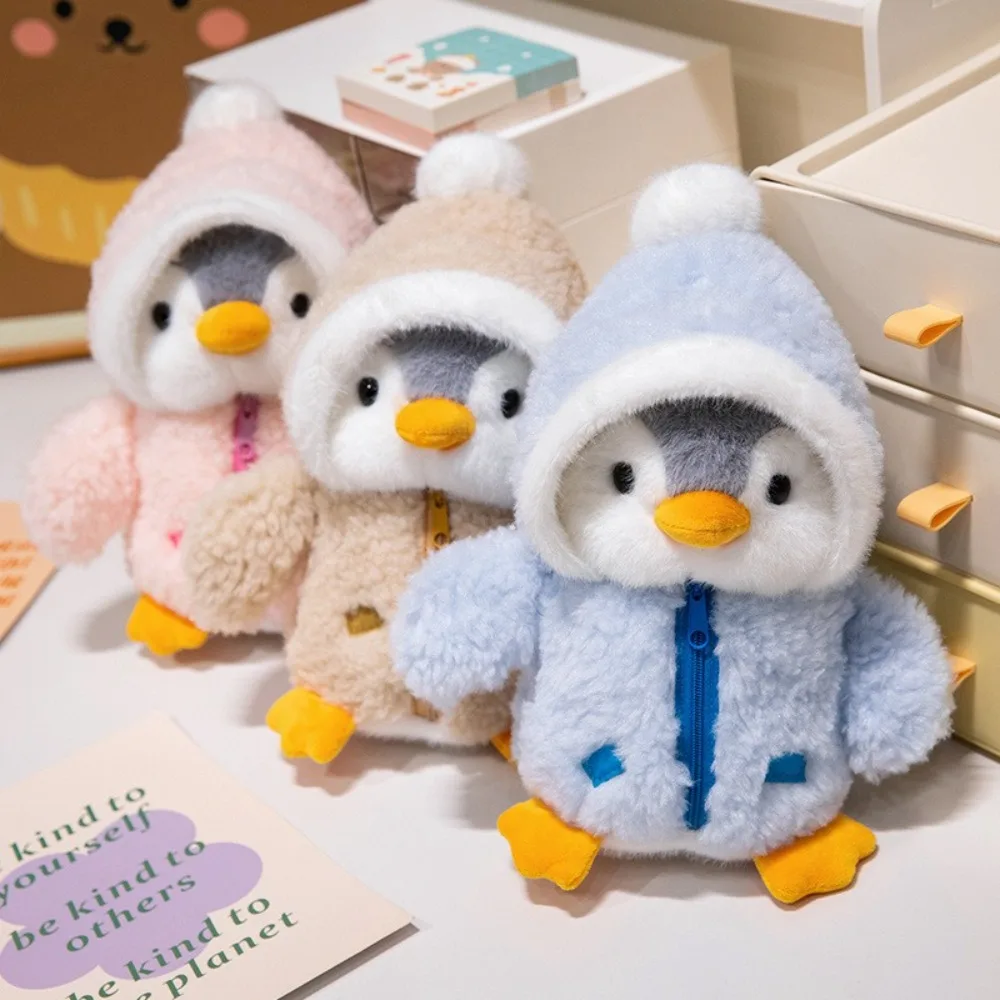 25cm Cross Dressing Penguin Winter Warm Clothes Christmas Gift Plush Toy Four Colors for Kids Fluffty Animal Doll Birthday Gifts