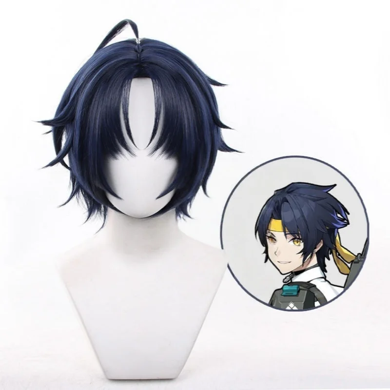 

Zenless Zone Zero Cosplay Wigs Asaba Harumasa Dark Blue Short Hair Unisex Anime Con Costume Accessories Halloween Dress Up Wigs