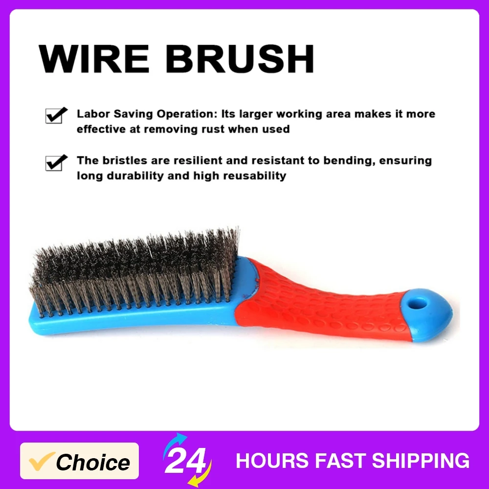 

Stainless Steel Wire Brush 6.30*2.95in Metal Rust Removal Rust Remover Ergonomic Handle Design For Paint Removal Metal Rust