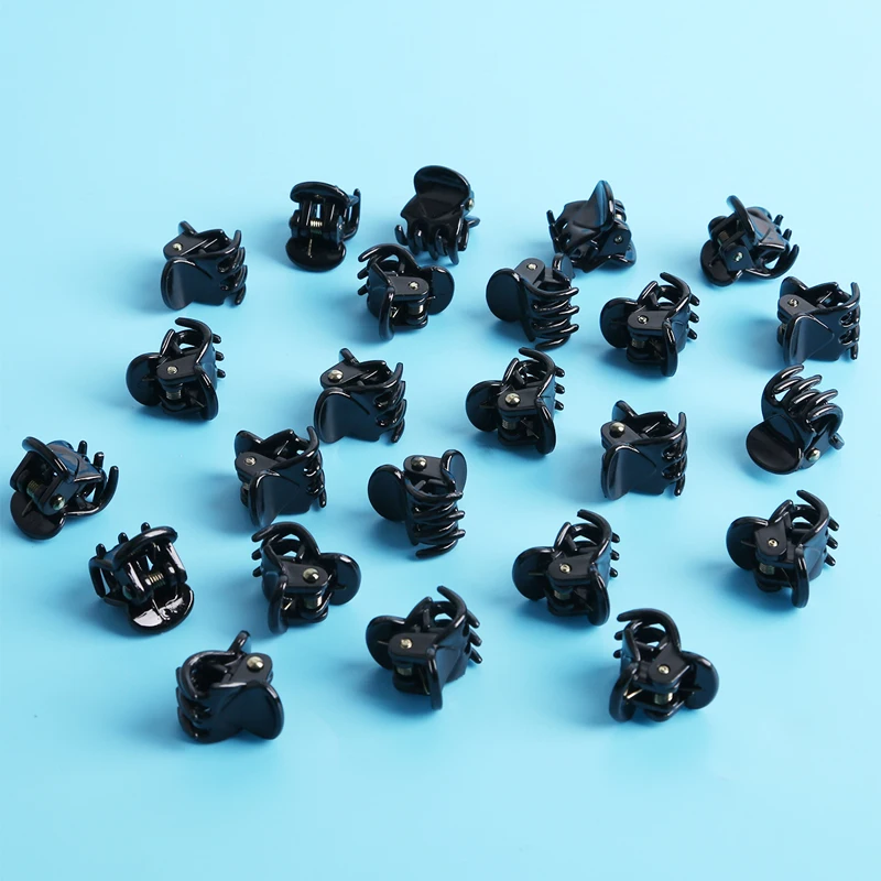 10-20Pcs Hair Claw Clips for Women Girls 1cm 1.5cm Black Brown Transparent Plastic Clamp for Ladies Headwear Hair Accessories