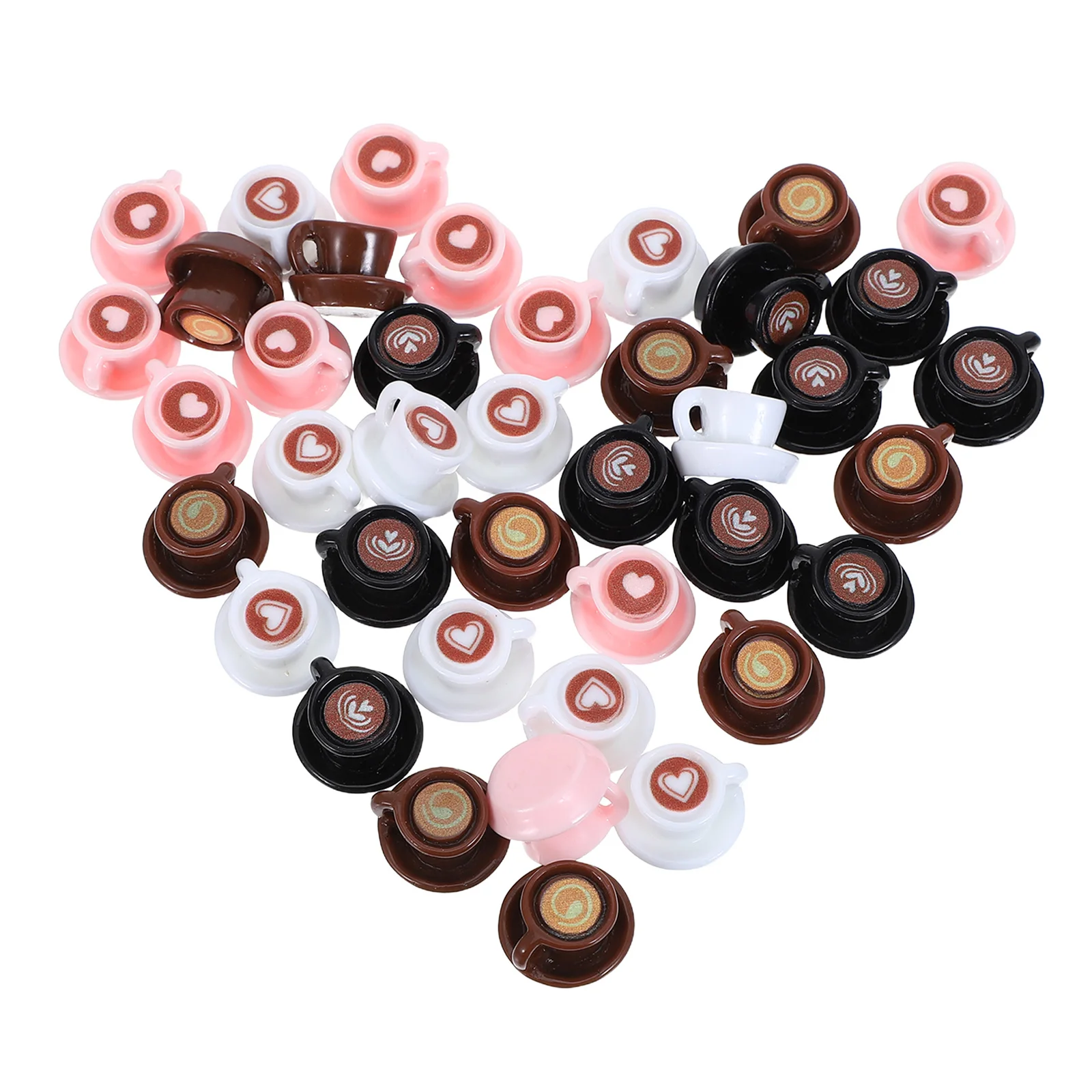 

40Pcs Mini Resin Coffee Cups Realistic Tiny Coffee Mug Miniature Decoration for Tabletop Office Bookshelf Micro Landscape