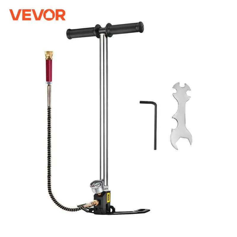 VEVOR 3 Stage PCP Pump + Pressure Gauge 4500PSI Tire Kayak Ball Inflatable Rifle Air Gun Filling Stirrup High Pressure Hand Pump