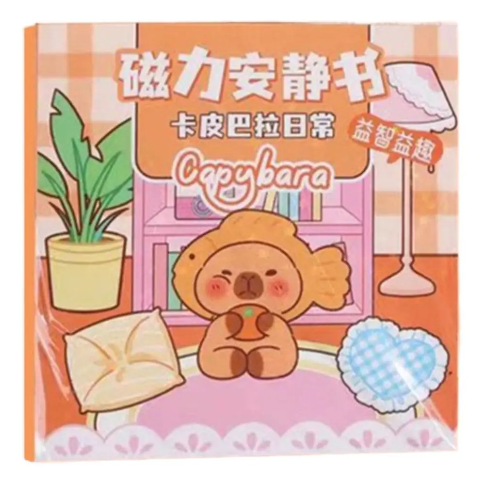 Montessori Handmade Magnetic Quiet book Cartoon Hand Ledger Capybara Sticker Book Toy 3D DIY Kids Busy Book Toy Children