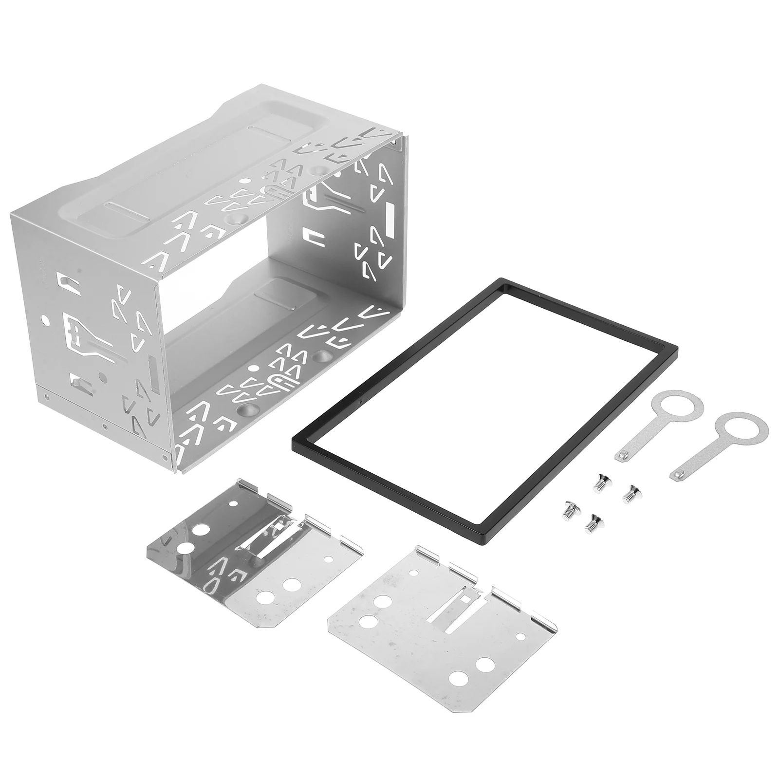 

1 set Universal 2din Car Stereo Retrofit Frame Iron Bracket Plastic Panel Mounting Cage Unit Installation Audio Fitting