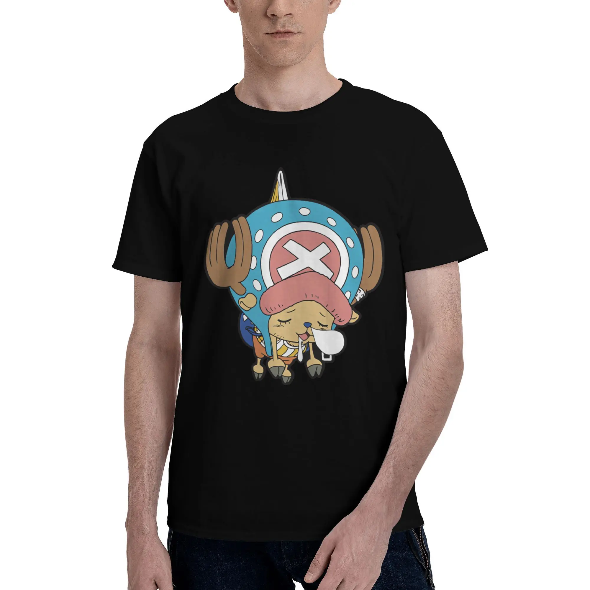 Camiseta personalizada Kawaii Tony Tony Chopper, camiseta de manga corta de una pieza, camisetas gráficas, camiseta 100% de algodón de ajuste Regular Merch