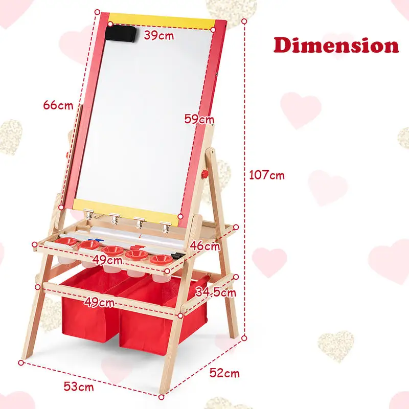 Flip-Over Double-Sided Kids Art Easel