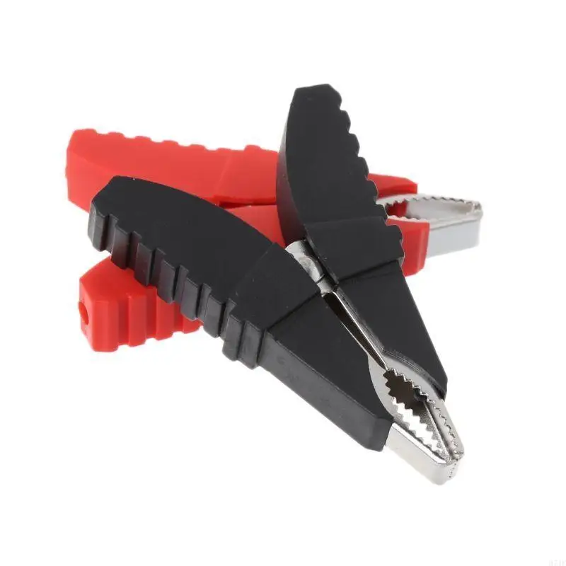 H7JF 2PCS أسود أحمر لنوع الفراشة مقاطع التمساح المعزولة المشابك لاختبار المشابك لـ C
